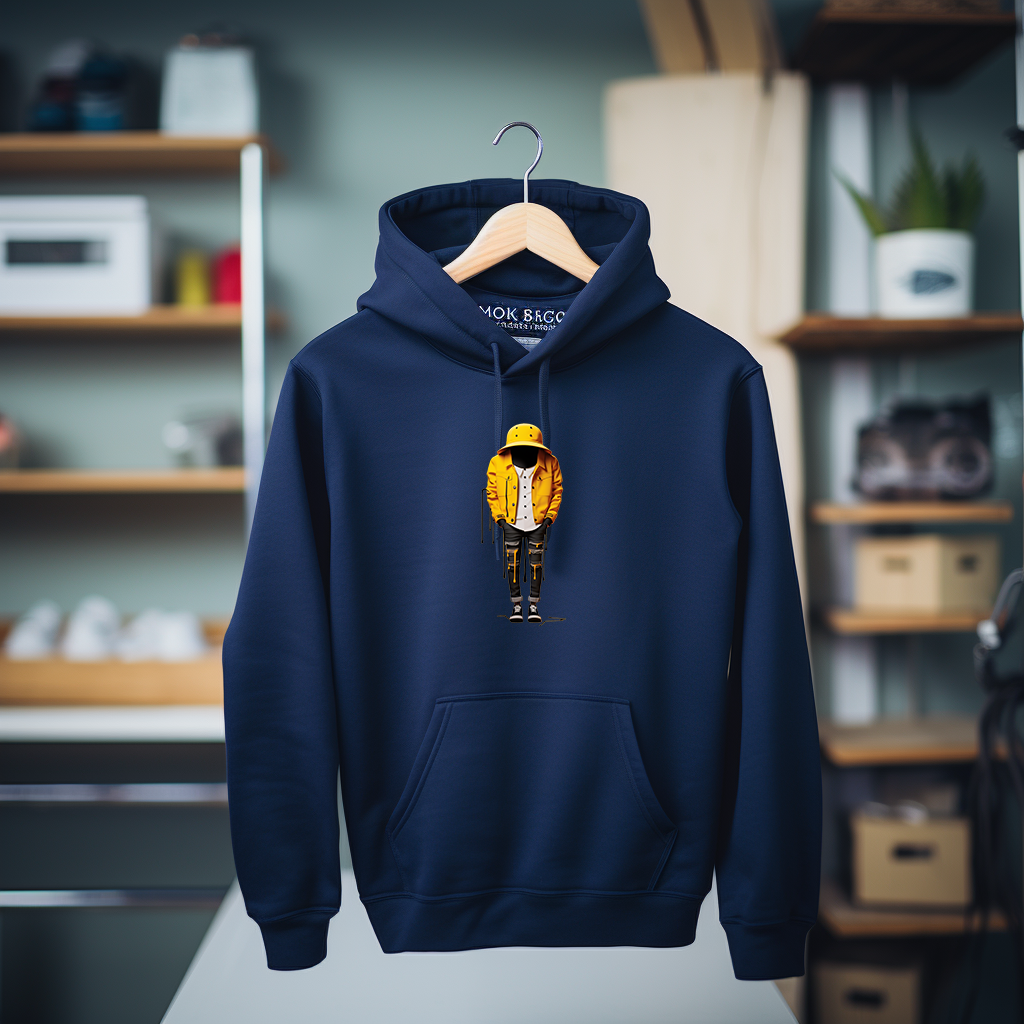 Smiley Print Organic Unisex Pullover Hoodie